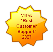 Voted
"Best 
Customer
Support" 
2007